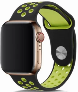 Apple Watch 40mm Kordon Spor Silikon Delikli KRD-02 - Koyu Yeşil
