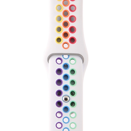 Apple Watch 40mm Kordon Spor Silikon Delikli KRD-02 - Pride Beyaz