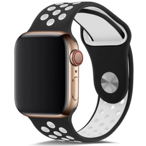 Apple Watch 40mm Kordon Spor Silikon Delikli KRD-02 - Siyah