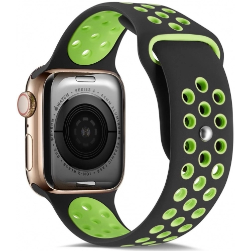 Apple Watch 40mm Kordon Spor Silikon Delikli KRD-02 - Yeşil