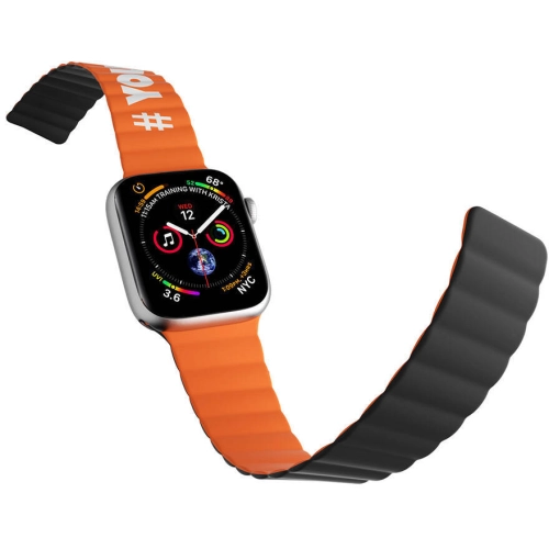 Apple Watch 40mm Kordon Youngkit Classical Magnetik Tak Çıkar Silikon Strap Kayış - Turuncu