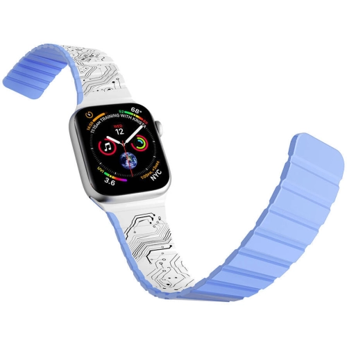 Apple Watch 40mm Kordon Youngkit Technological Magnetik Tak Çıkar Silikon Strap Kayış - Siyah