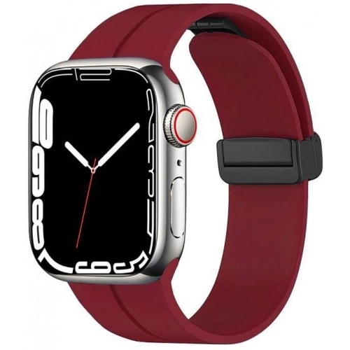 Apple Watch 40mm Silikon Kordon Zore KRD-84 Soft Pürüzsüz Metal Toka - Koyu Mor