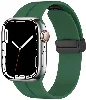 Apple Watch 40mm Silikon Kordon Zore KRD-84 Soft Pürüzsüz Metal Toka - Koyu Yeşil