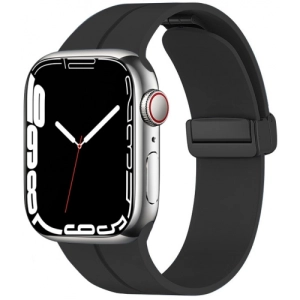 Apple Watch 40mm Silikon Kordon Zore KRD-84 Soft Pürüzsüz Metal Toka - Siyah