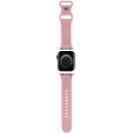 Apple Watch 41mm Hello Kitty Orjinal Lisanslı Yazı Logolu Fiyonk & Kitty Head Silikon Kordon - Krem