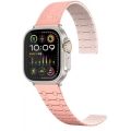 Apple Watch 41mm Kordon Çizgili Desenli Silikon KRD-111 Kordon - Pembe