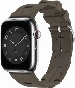 Apple Watch 41mm Kordon Metal Toka Tasarımlı KRD-92 Silikon Kordon - Haki
