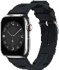 Apple Watch 41mm Kordon Metal Toka Tasarımlı KRD-92 Silikon Kordon - Midnight