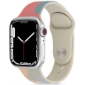 Apple Watch 41mm Silikon Kordon Renkli Desenli Esnek KRD-62 - Grape Fruit