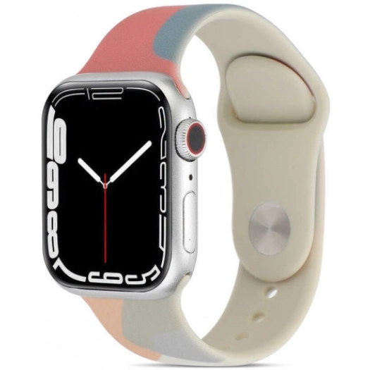 Apple Watch 41mm Silikon Kordon Renkli Desenli Esnek KRD-62 - Grape Fruit