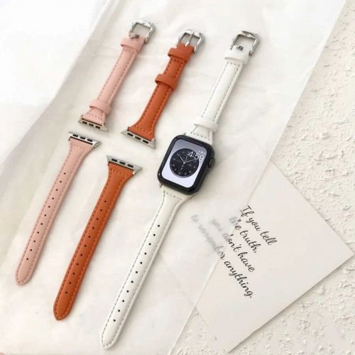 Apple Watch 42mm Deri Kordon KRD-28 - Beyaz