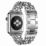 Apple Watch 42mm Kordon Cowboy Zincir Halkalı Metal Strap Kayış - Gümüş
