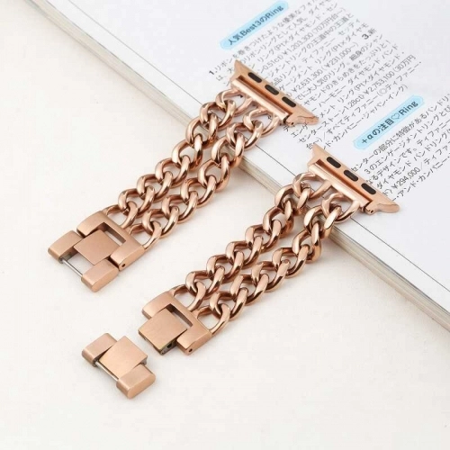 Apple Watch 42mm Kordon Cowboy Zincir Halkalı Metal Strap Kayış - Siyah