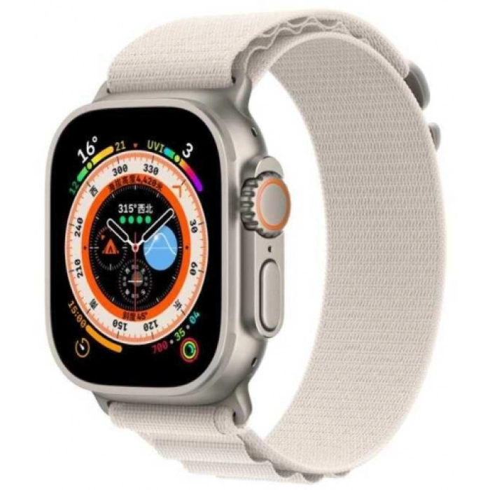 Apple Watch 42mm Kordon Hasır Metal Toka Dizaynlı KRD-74 - Beyaz