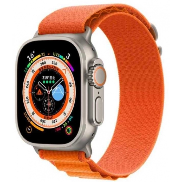 Apple Watch 42mm Kordon Hasır Metal Toka Dizaynlı KRD-74 - Turuncu