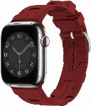 Apple Watch 42mm Kordon Metal Toka Tasarımlı KRD-92 Silikon Kordon - Kırmızı
