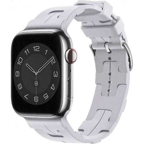 Apple Watch 42mm Kordon Metal Toka Tasarımlı KRD-92 Silikon Kordon - Mavi Açık