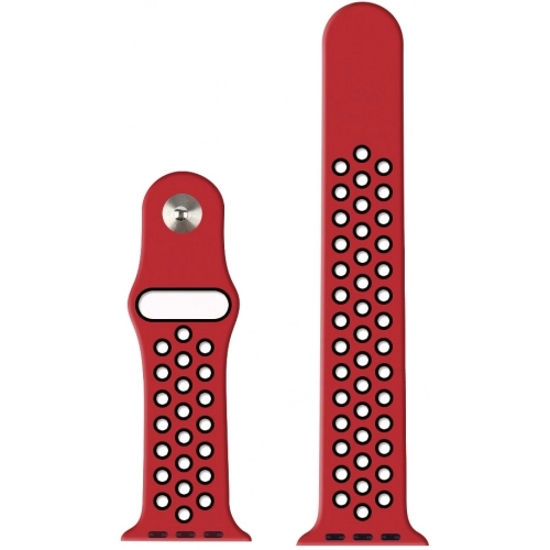 Apple Watch 42mm Kordon Spor Silikon Delikli KRD-02 - Kırmızı