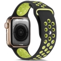 Apple Watch 42mm Kordon Spor Silikon Delikli KRD-02 - Koyu Yeşil