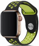 Apple Watch 42mm Kordon Spor Silikon Delikli KRD-02 - Koyu Yeşil