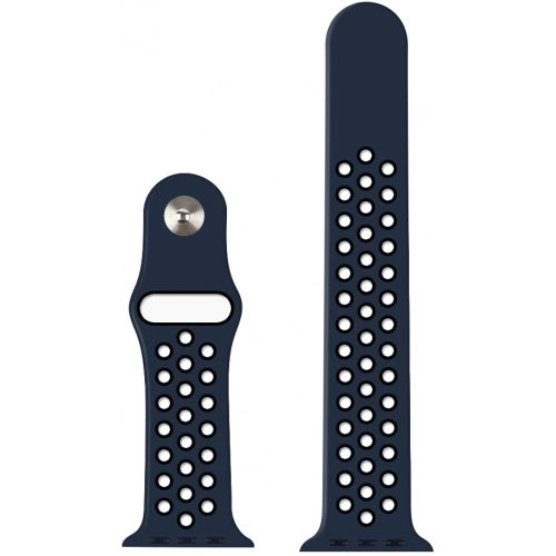 Apple Watch 42mm Kordon Spor Silikon Delikli KRD-02 - Lacivert