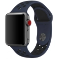 Apple Watch 42mm Kordon Spor Silikon Delikli KRD-02 - Lacivert