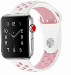 Apple Watch 42mm Kordon Spor Silikon Delikli KRD-02 - Pembe