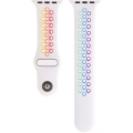 Apple Watch 42mm Kordon Spor Silikon Delikli KRD-02 - Pride Beyaz