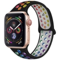 Apple Watch 42mm Kordon Spor Silikon Delikli KRD-02 - Pride Siyah