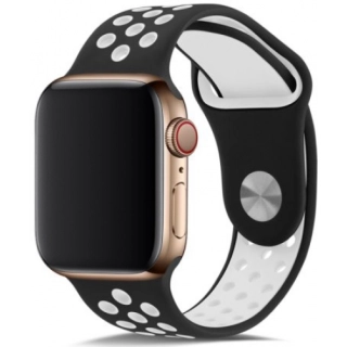 Apple Watch 42mm Kordon Spor Silikon Delikli KRD-02 - Siyah