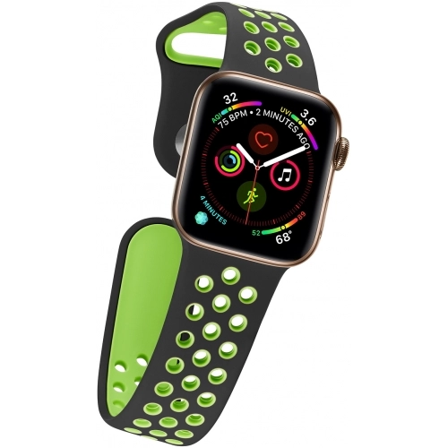 Apple Watch 42mm Kordon Spor Silikon Delikli KRD-02 - Yeşil