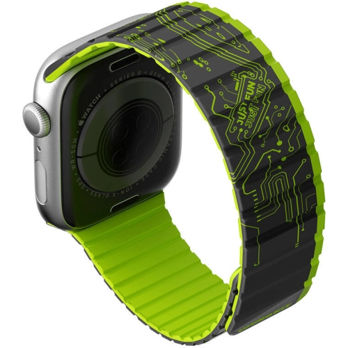 Apple Watch 42mm Kordon Youngkit Technological Magnetik Tak Çıkar Silikon Strap Kayış - Yeşil