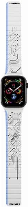Apple Watch 42mm Kordon Youngkit Technological Magnetik Tak Çıkar Silikon Strap Kayış - Beyaz