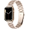 Apple Watch 42mm Kordon Zarif ve Sağlam Renkli KRD-93 Metal Kordon - Starlight