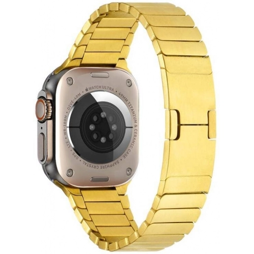 Apple Watch 42mm Metal Kordon Çizgi Tasarım Şık Ve Dayanıklı KRD-82 - Rose Gold