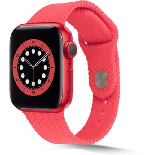 Apple Watch 42mm Silikon Kordon Hasır Örgü Dizayn - Gri