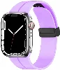 Apple Watch 42mm Silikon Kordon Zore KRD-84 Soft Pürüzsüz Metal Toka - Lila