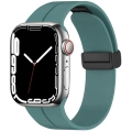 Apple Watch 42mm Silikon Kordon Zore KRD-84 Soft Pürüzsüz Metal Toka - Yeşil