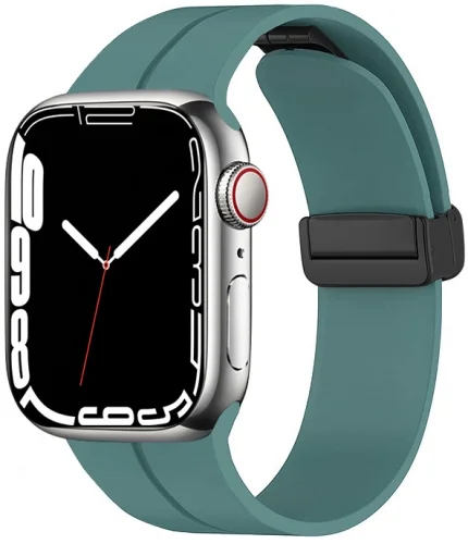 Apple Watch 42mm Silikon Kordon Zore KRD-84 Soft Pürüzsüz Metal Toka - Yeşil
