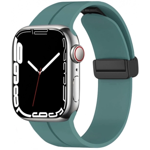 Apple Watch 42mm Silikon Kordon Zore KRD-84 Soft Pürüzsüz Metal Toka - Yeşil