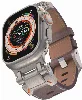 Apple Watch 42mm Zore KRD-114 Metal Başlıklı Suni Deri Kordon - Koyu Kahve