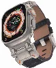 Apple Watch 42mm Zore KRD-114 Metal Başlıklı Suni Deri Kordon - Siyah