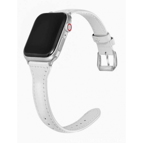 Apple Watch 44mm Deri Kordon KRD-28 - Beyaz