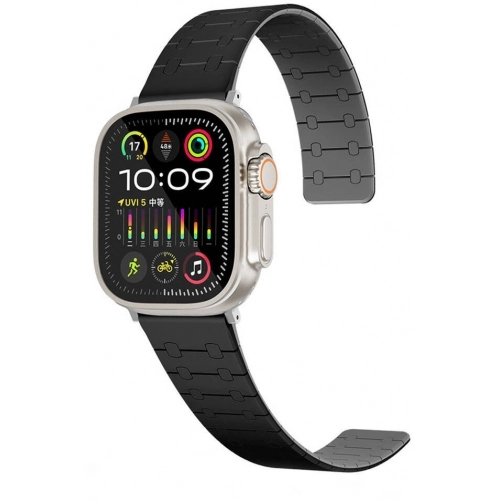 Apple Watch 44mm Kordon Çizgili Desenli Silikon KRD-111 Kordon - Haki
