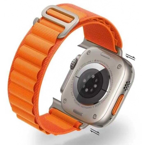 Apple Watch 44mm Kordon Hasır Metal Toka Dizaynlı KRD-74 - Yeşil