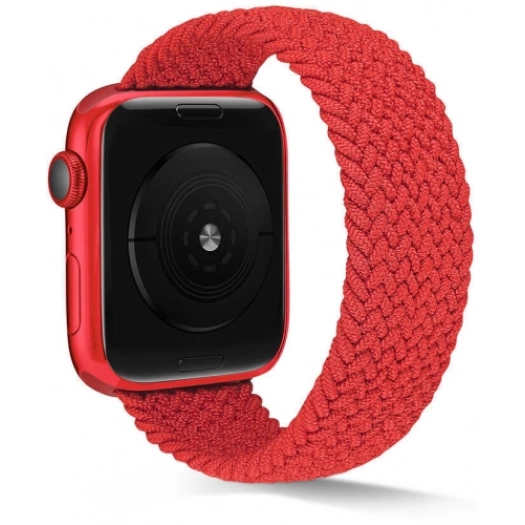 Apple Watch 44mm Kordon Hasır Örgü KRD-38 - Kırmızı