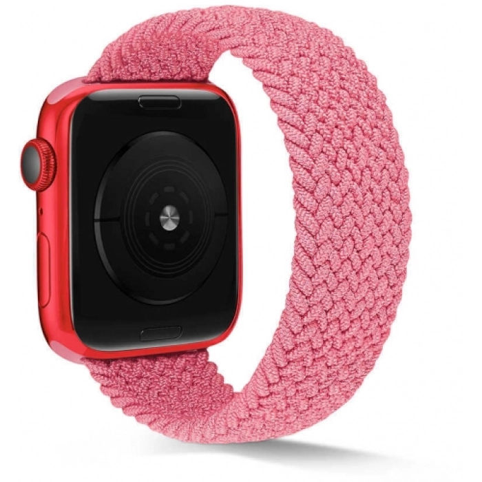 Apple Watch 44mm Kordon Hasır Örgü KRD-38 - Pembe