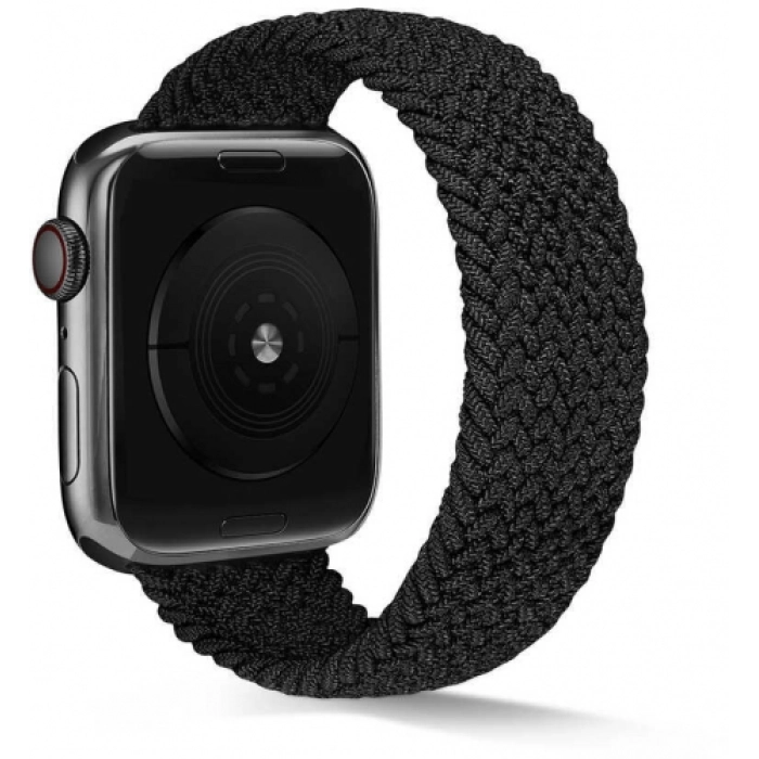 Apple Watch 44mm Kordon Hasır Örgü KRD-38 - Siyah