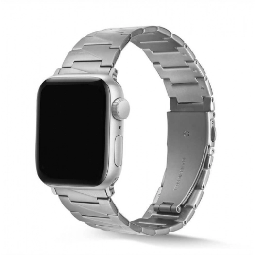 Apple Watch 44mm Kordon KRD-48 Metal Strap Kayış Üçgen Parçalı - Gümüş
